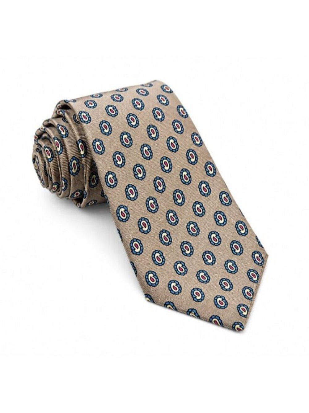 Vintage Amherst & Brock Gold Label Italian Silk Paisley Medallion Tie Italy